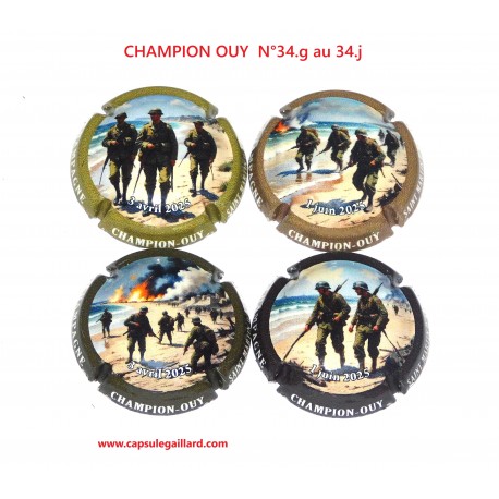 SERIE DE 4 CAPSULES DE CHAMPAGNE - CHAMPION OUY N°34.g au 34.j