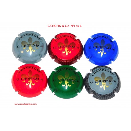 SERIE DE 6 CAPSULES DE CHAMPAGNE G.CHOPIN & Cie N°1 au 6