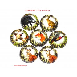SERIE DE 7 CAPSULES DE GHAMPAGNE GENERIQUES N°C118 au C118.ea