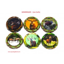 SERIE DE 6 CAPSULES DE CHAMPAGNE - GENERIQUE (Cerfs)