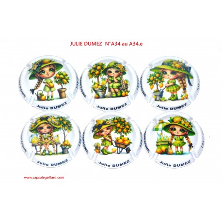 SERIE DE 6 CAPSULES DE CHAMPAGNE - JULIE DUMEZ N°A34 au A34.e