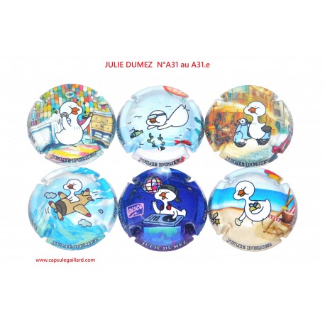 SERIE DE 6 CAPSULES DE CHAMPAGNE - JULIE DUMEZ N°A31 au A31.e