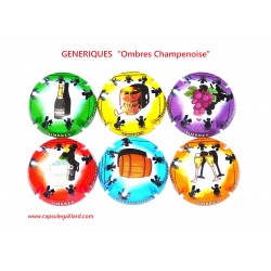 NEWS - Série de 6 Capsules de champagne - GENERIQUES (Ombres Champenoise)