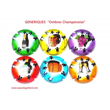 NEWS - Série de 6 Capsules de champagne - GENERIQUES (Ombres Champenoise)