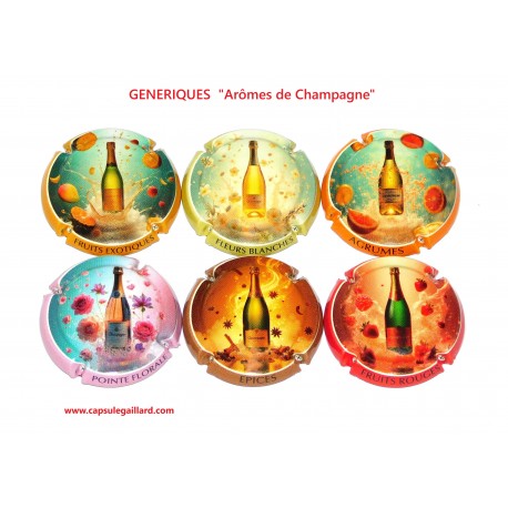 NEWS - Série de 6 Capsules de champagne - GENERIQUES (Arômes du Champagne)