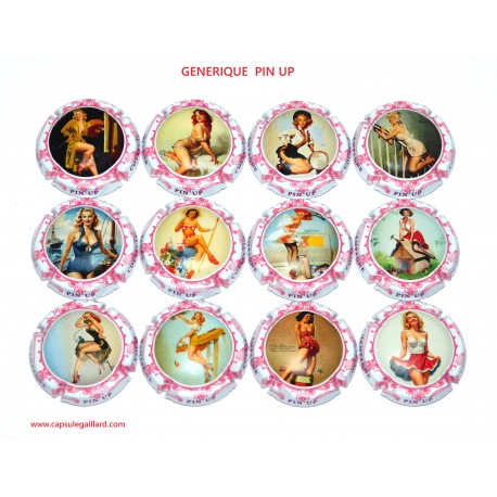 NEWS - SERIE DE 12 CAPSULES DE CHAMPAGNE - GENERIQUE (Pin Up)