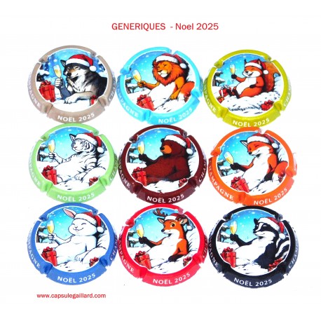 SERIE DE 9 CAPSULES DE CHAMPAGNE - GENERIQUES (Noêl 2025)