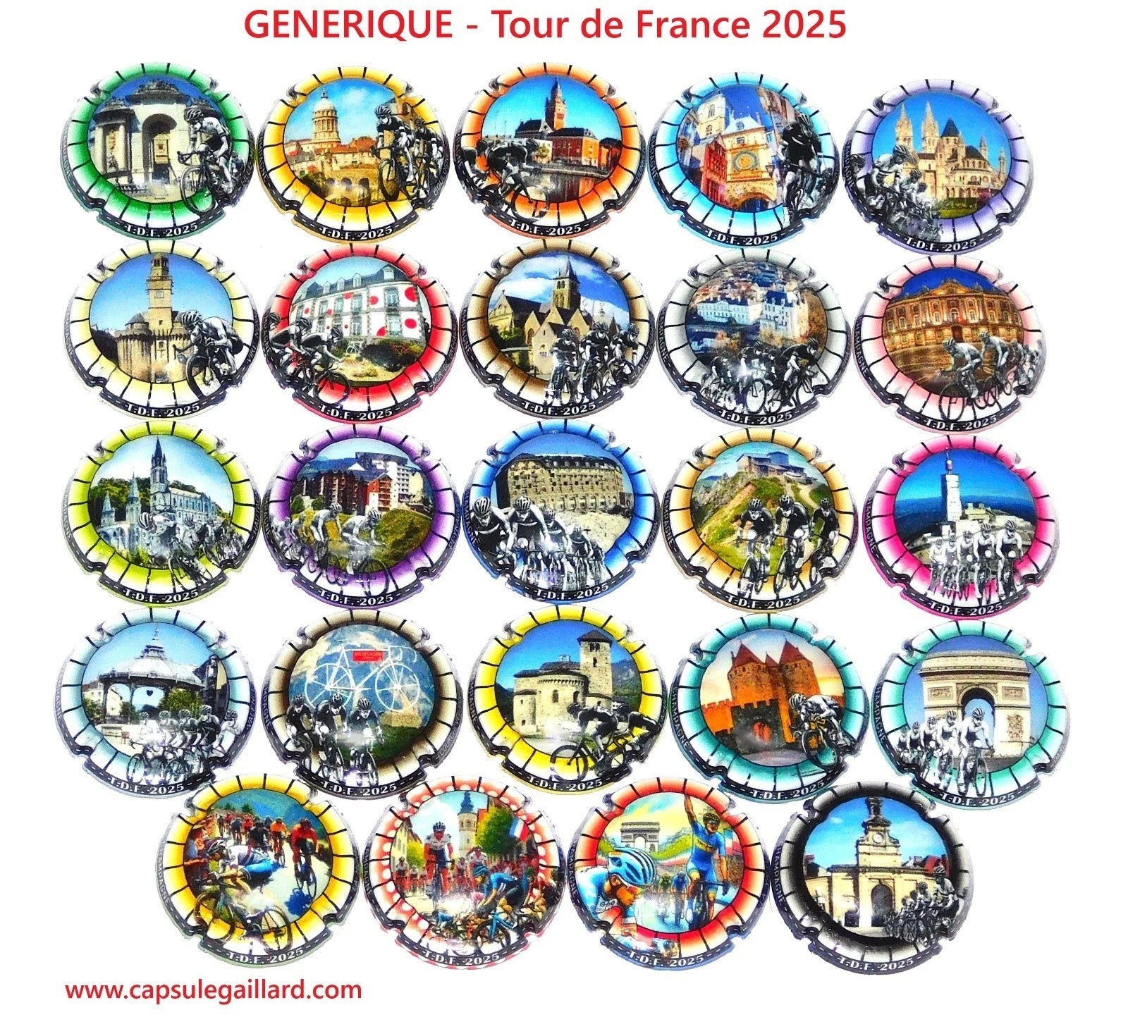 Lot De 24 Capsules De Champagne - Tour De France 2025 - Édition Générique - Neuves