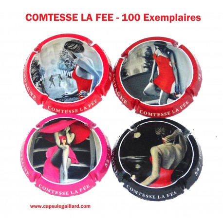 SERIE DE 4 CAPSULES DE CHAMPAGNE - COMTESSE LA FEE - 100 Exemplaires