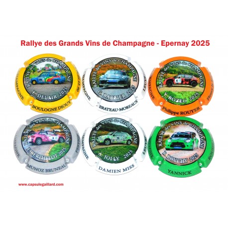 Série de 6 Capsules de champagne - RALLYE EPERNAY 2025