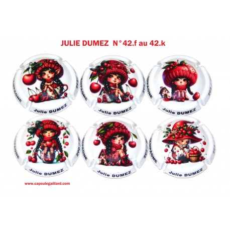 SERIE DE 6 CAPSULES DE CHAMPAGNE JULIE DUMEZ  N°42.f au 42.k