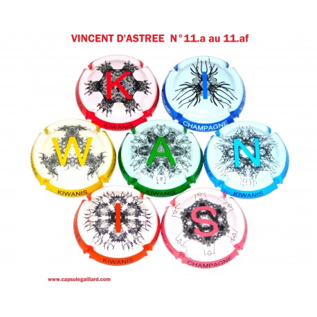 SERIE DE 7 CAPSULES DE CHAMPAGNE - VINCENT D'ASTREE N°11