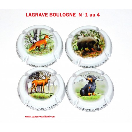 SERIE DE 4 CAPSULES DE CHAMPAGNE - LAGRAVE BOULOGNE N°1 au 4