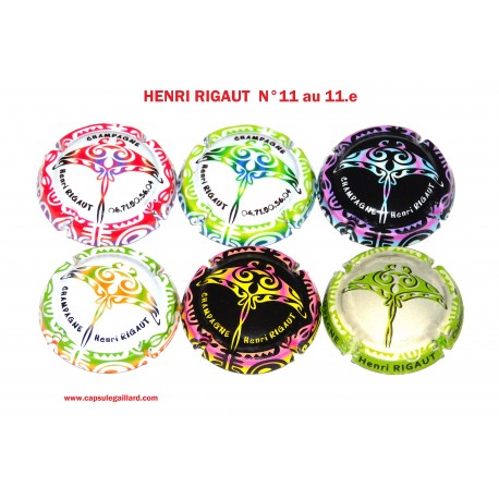 SERIE DE 6 CAPSULES DE CHAMPAGNE - HENRI RIGOT N°11