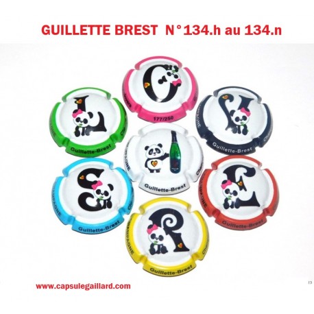 SERIE DE 7 CAPSULES DE CHAMPAGNE - GUILLETTE BREST - 250 Exemplaires