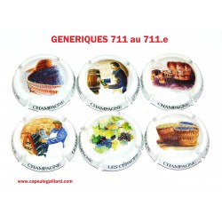 N°811 - SERIE DE 6 CAPSULES DE CHAMPAGNE - GENERIQUE "Cave et vigne"