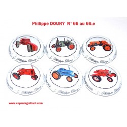 SERIE DE 6 CAPSULES DE CHAMPAGNE - PHILIPPE DOURY N°66 "Tracteurs"