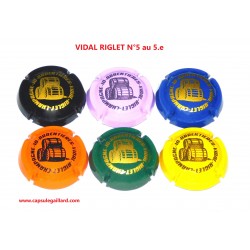 SERIE DE 6 CAPSULES DE CHAMPAGNE VIDAL RIGLET N°5 au 5.e