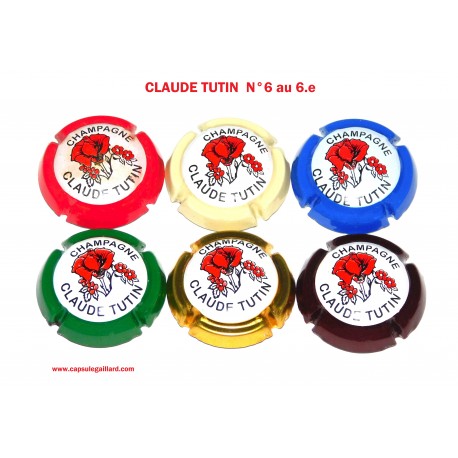 SERIE DE 6 CAPSULES DE CHAMPAGNE CLAUDE TUTIN  N°6 au 6.e