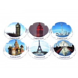 SERIE DE 6 CAPSULES DE CHAMPAGNE - LAPOULLE HERVE "Merveilles du Monde"