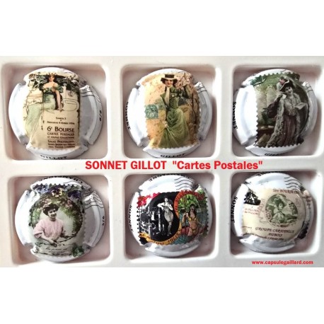 SERIE DE 6 CAPSULES DE CHAMPAGNE - SONNET GILLOT (Cartes Postales)