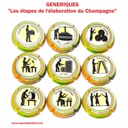 News - Série de 9 Capsules de Champagne GENERIQUES (Elaboration du Champagne)