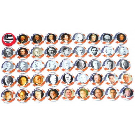 SERIE DE 45 CAPSULES DE CHAMPAGNE - GENERIQUES (Présidents Américain)