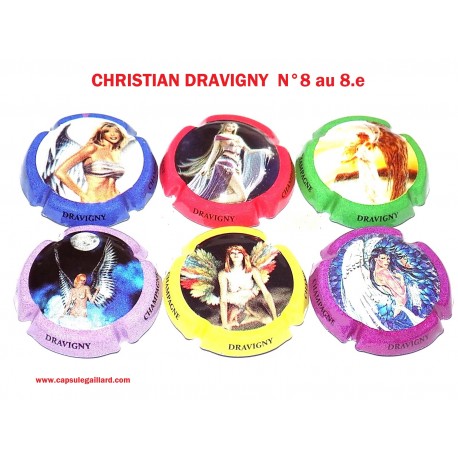 Série de 6 capsules de champagne - CHRISTIAN DRAVIGNY  "Femmes Anges"