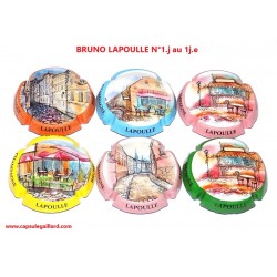 SERIE DE 6 CAPSULES DE CHAMPAGNE - BRUNO LAPOULLE  (Aquarelles)