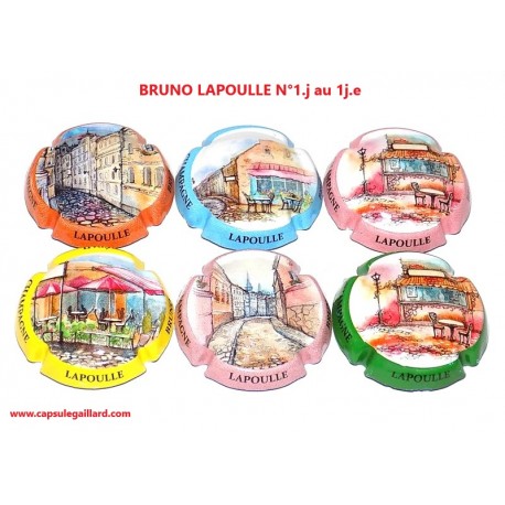 SERIE DE 6 CAPSULES DE CHAMPAGNE - BRUNO LAPOULLE  (Aquarelles)