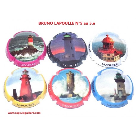 SERIE DE 6 CAPSULES DE CHAMPAGNE - LAPOULLE + 1 caps P.DOURY (ST. Gorgon)