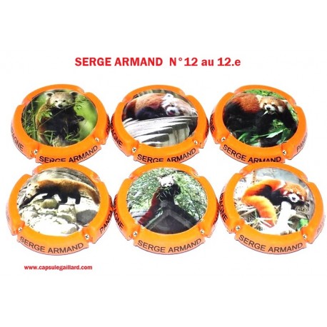 Série de 6 capsules de champagne - SERGE ARMAND   "Panda roux"