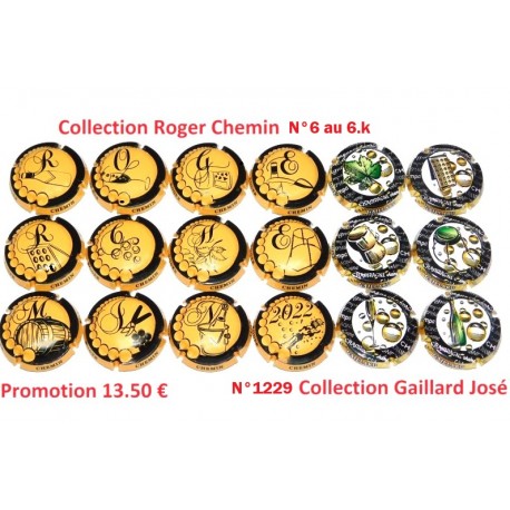 Promotion 18 Capsules de Champagne - ROGER CHEMIN et GAILLARD JOSE