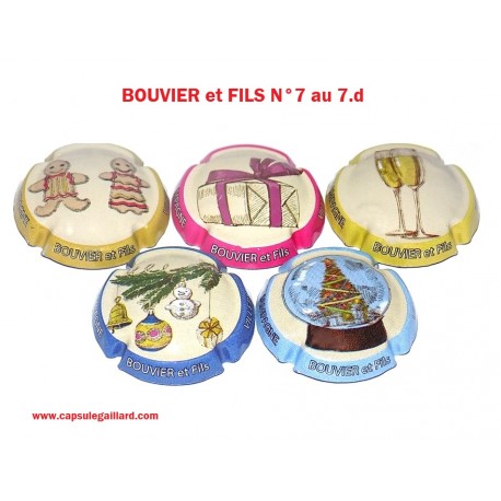 Série de 5 capsules de champagne - BOUVIER et FILS