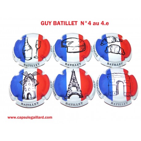 SERIE DE 6 CAPSULES DE CHAMPAGNE - GUY BATILLET (France)