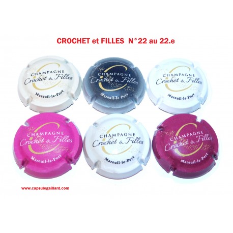 Série de 6 capsules de champagne - CROCHET et FILLES