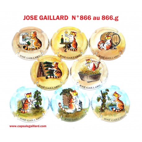 SERIE DE 8 CAPSULES DE CHAMPAGNE - GAILLARD JOSE N°866