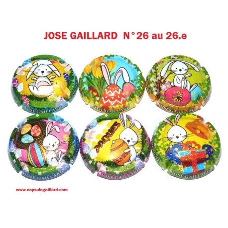 série de 6 capsules de champagne GAILLARD José (Joyeuses Pâques 2021 - 450 Exemplaires)