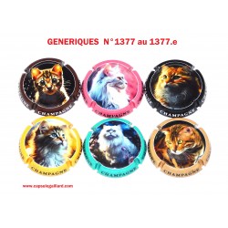 SERIE DE 6 CAPSULES DE CHAMPAGNE  GENERIQUE  N°1377