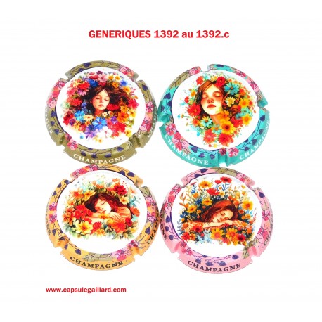 SERIE DE 4 CAPSULES DE CHAMPAGNE GENERIQUE N°1392