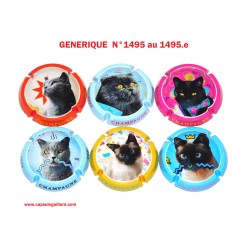 SERIE DE 6 CAPSULES DE CHAMPAGNE  GENERIQUE  N°1495