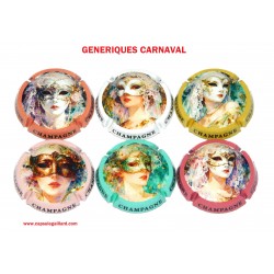 SERIE DE 6 CAPSULES DE CHAMPAGNE - GENERIQUES CARNAVAL