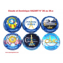 SERIE DE 6 CAPSULES DE CHAMPAGNE - HAZART N°36 au 36.e
