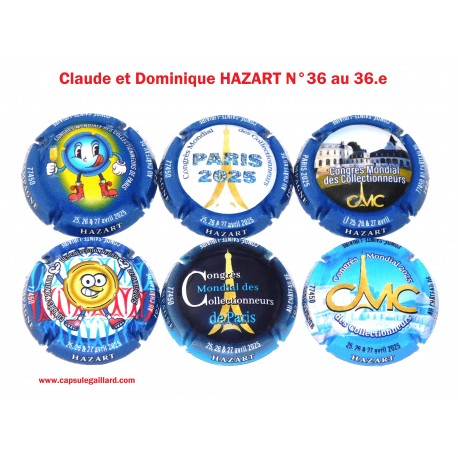 SERIE DE 6 CAPSULES DE CHAMPAGNE - HAZART N°36 au 36.e