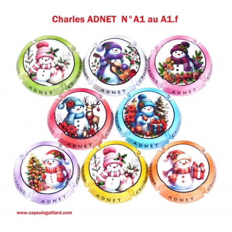 SERIE DE 8 CAPSULES DE CHAMPAGNE - CHARLES HENRI ADNET N°A1