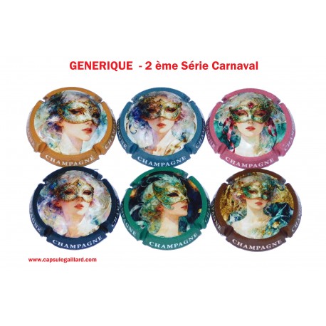 2 ème Série de 6 Capsules de Champagne GENERIQUES (Carnaval)