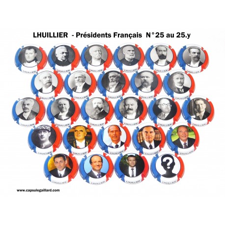 Série de 26 Capsules de Champagne LHUILLIER (Président Francais) N°25 au 25.y