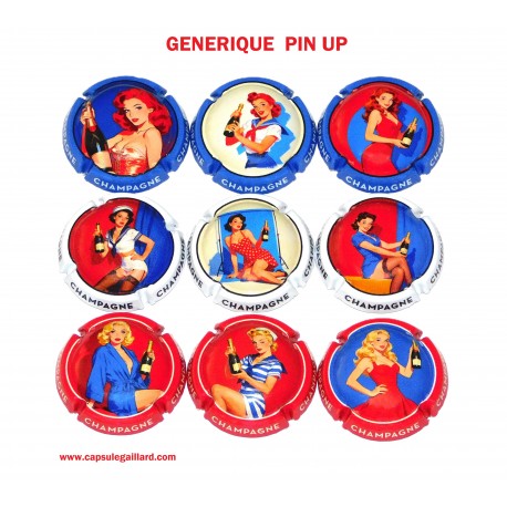 Série de 6 Capsules de Champagne GENERIQUE (Pin Up)