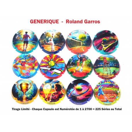 Série de 12 Capsules de Champagne GENERIQUE (Roland Garros 2026)