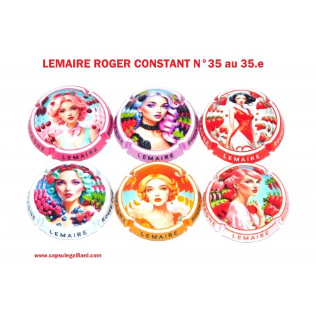 Série de 6 Capsules de Champagne LEMAIRE ROGER CONSTANT  N°35 au 35.e
